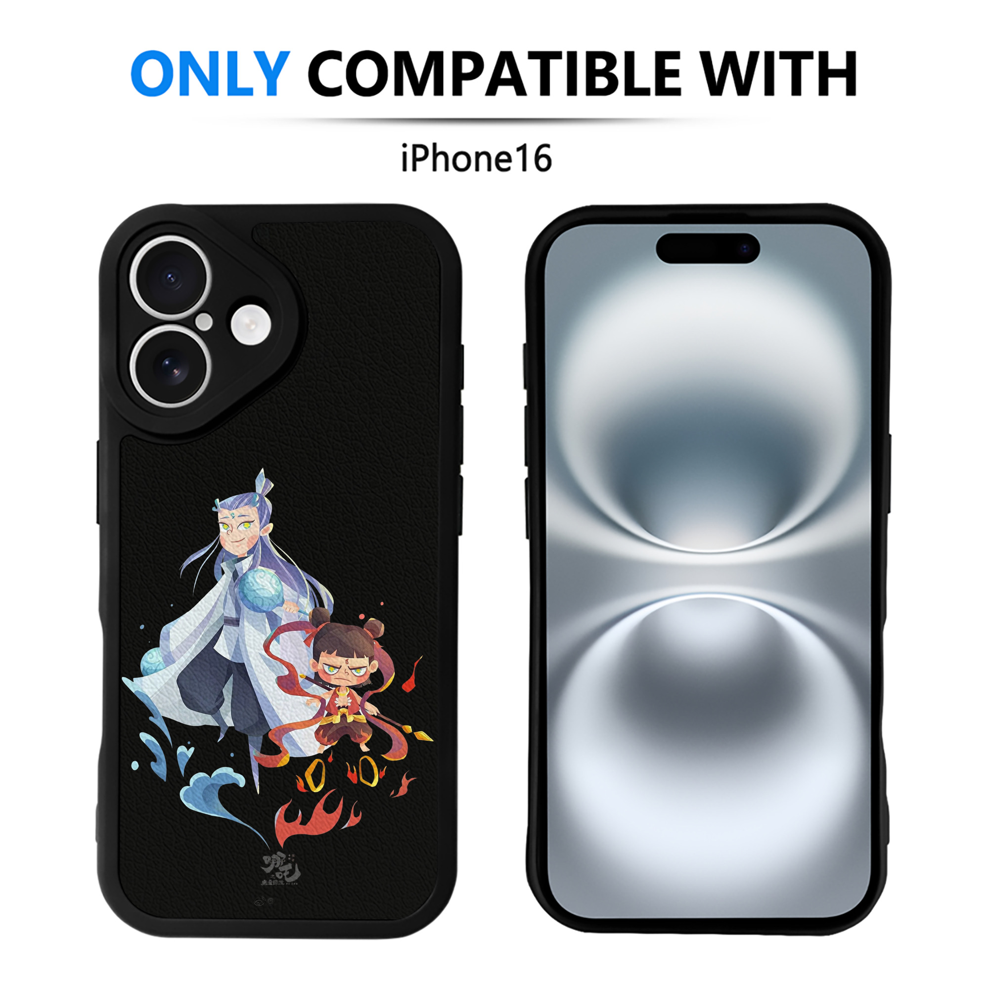 （画像用） Ne Zha 2 ナタ 魔童の大暴れ 【iPhone 16シリーズ対応】シリコンスマホケース（レザー調） 材質：シリコン